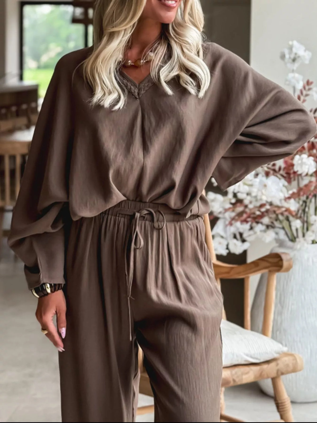Erin · conjunto de top trenzado y pantalón de cordones — vista 5