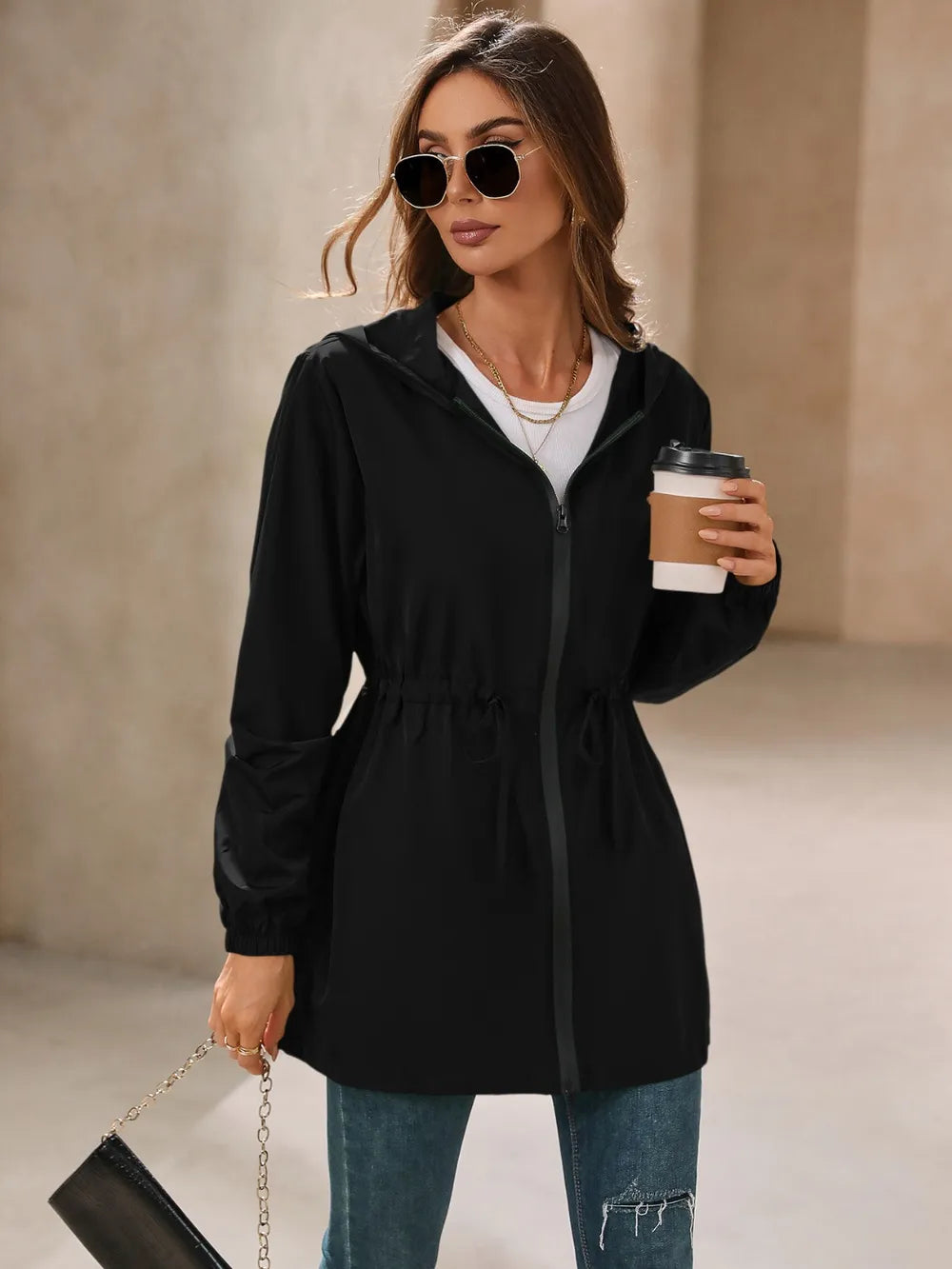 Iria · cortavientos impermeable con capucha — vista 19