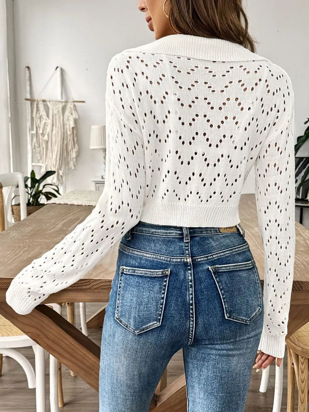 Sira · top de punto calado con cuello — vista 7