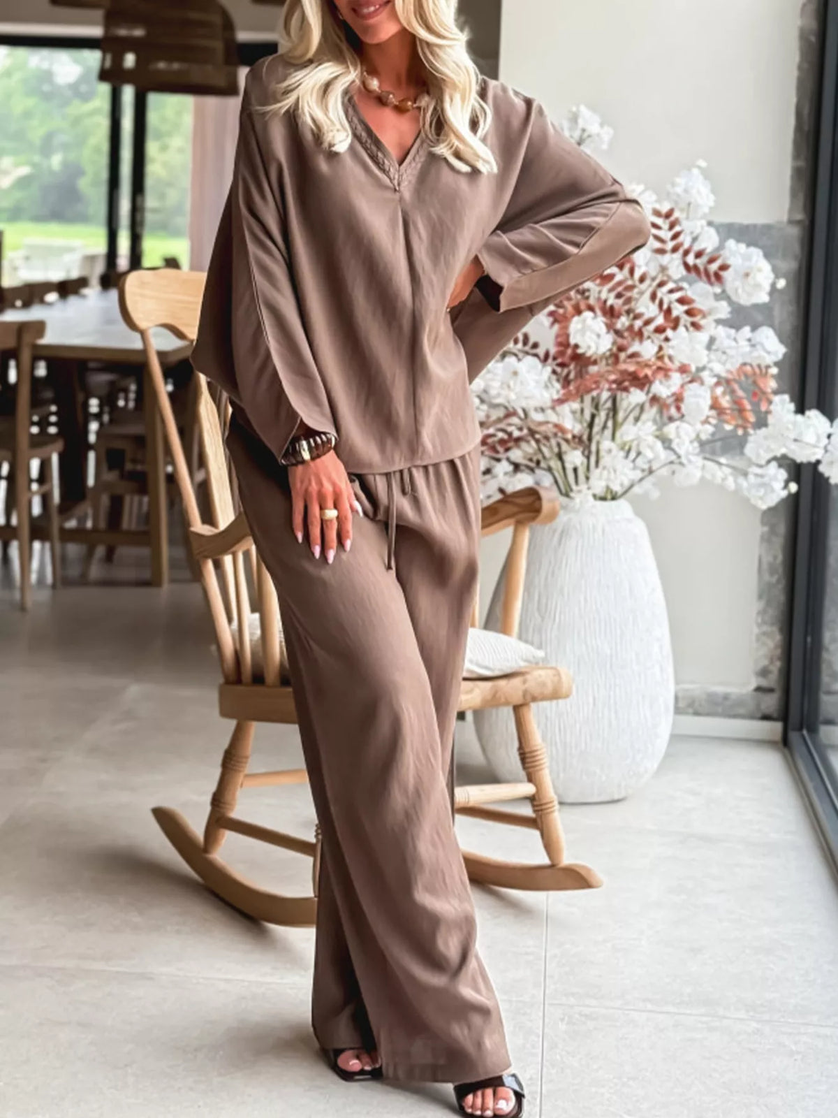 Erin · conjunto de top trenzado y pantalón de cordones — vista 4