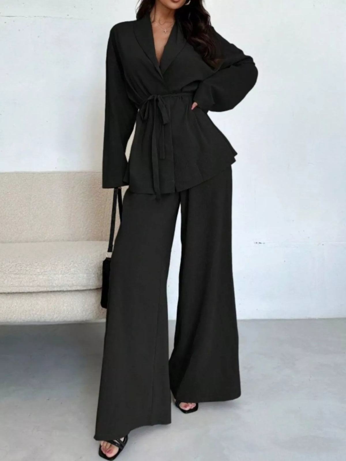 Cala · conjunto de top con lazada y pantalón ancho — vista 8