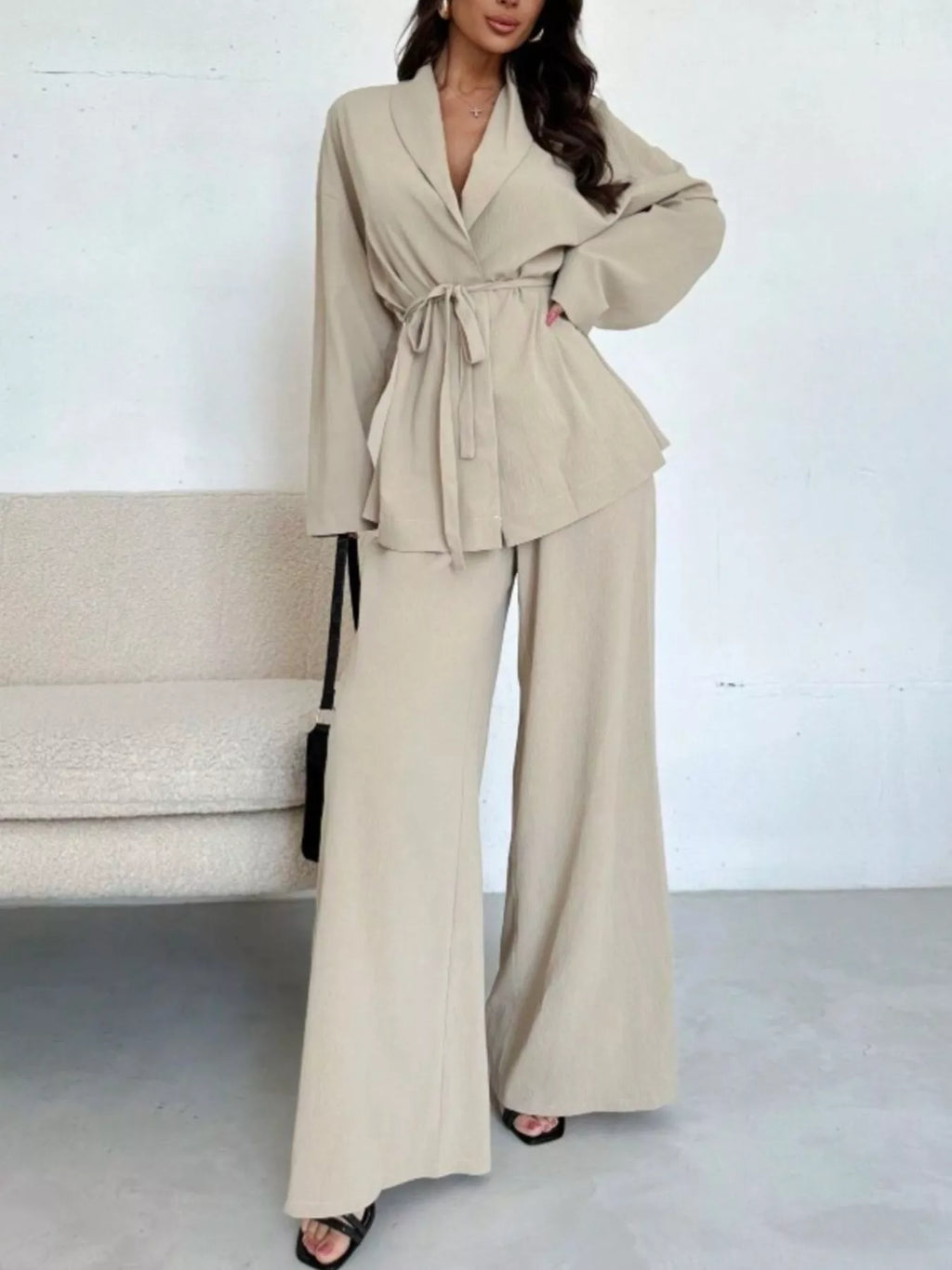 Cala · conjunto de top con lazada y pantalón ancho — vista 4