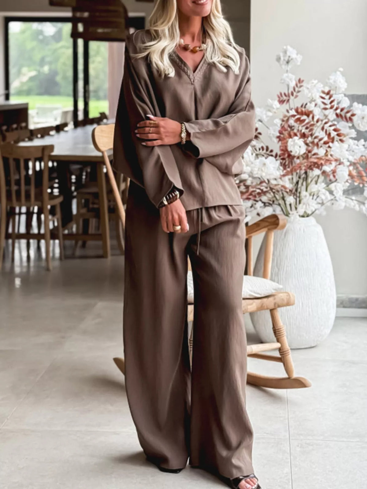 Erin · conjunto de top trenzado y pantalón de cordones — vista 3