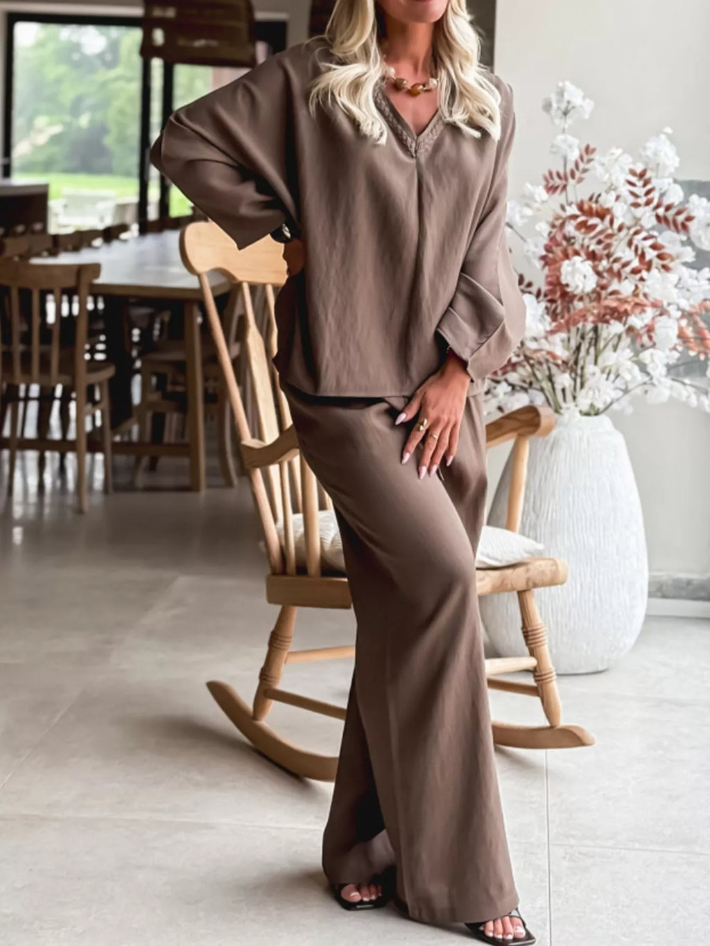 Erin · conjunto de top trenzado y pantalón de cordones — vista 2