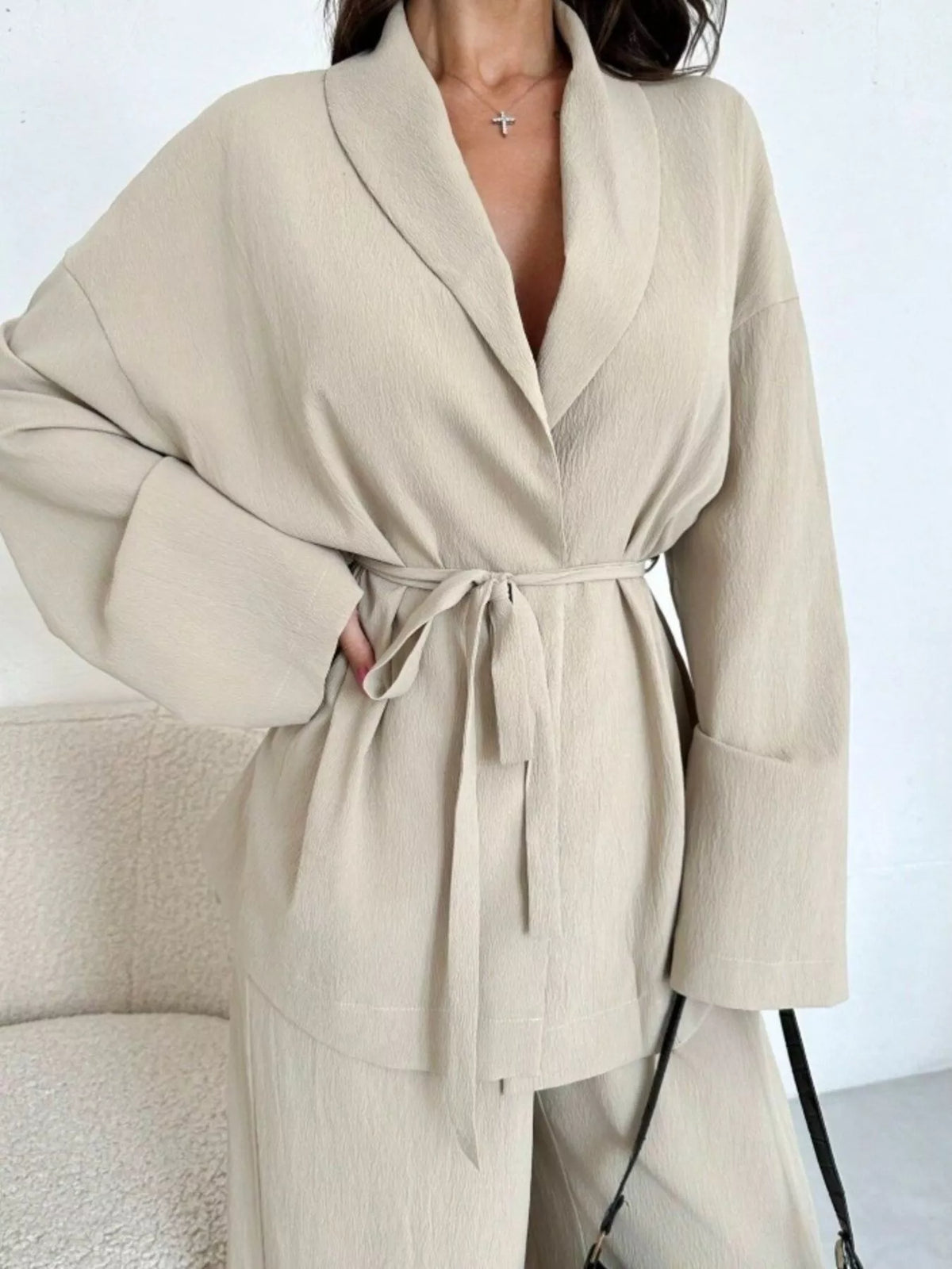 Cala · conjunto de top con lazada y pantalón ancho — vista 2