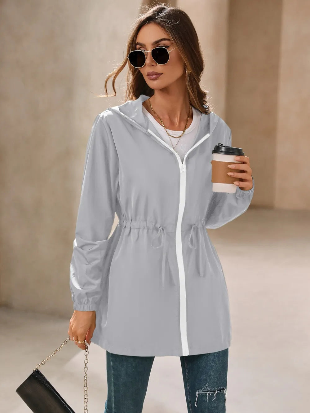 Iria · cortavientos impermeable con capucha — vista 14