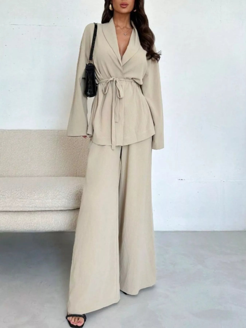 Cala · conjunto de top con lazada y pantalón ancho — vista 3