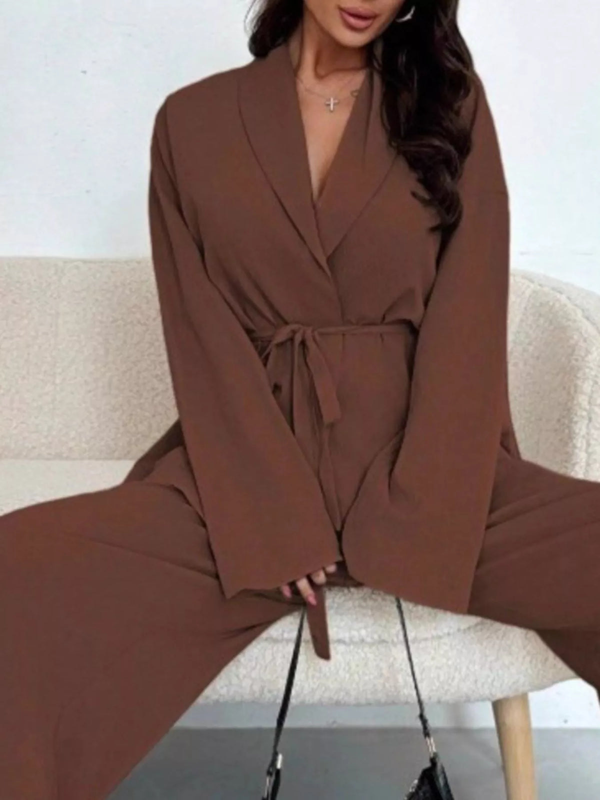 Cala · conjunto de top con lazada y pantalón ancho — vista 14