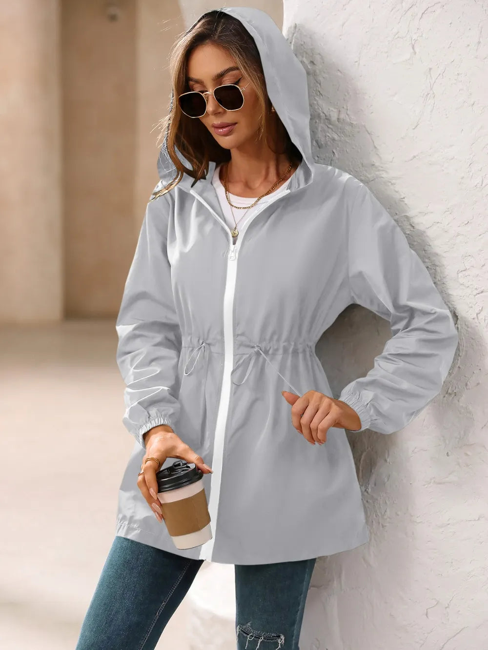 Iria · cortavientos impermeable con capucha — vista 15