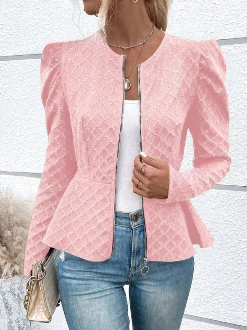 Berta · chaqueta de jacquard con manga abullonada — vista 5