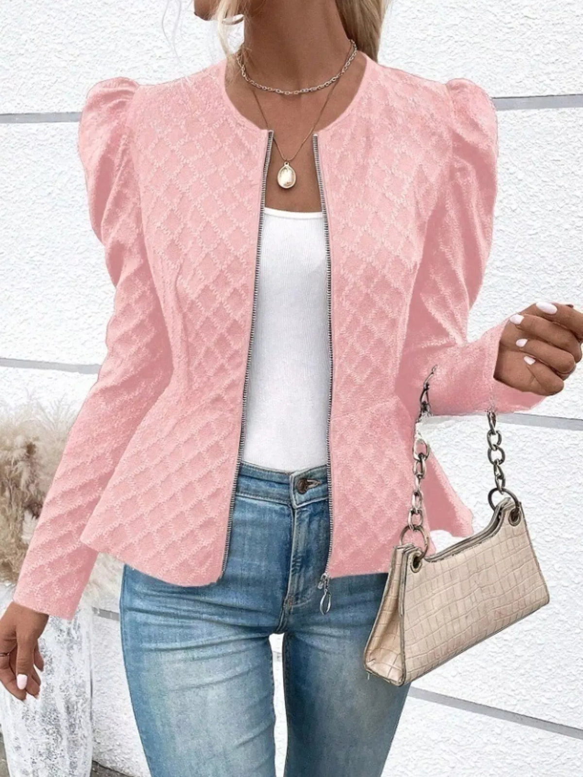 Berta · chaqueta de jacquard con manga abullonada — vista 4